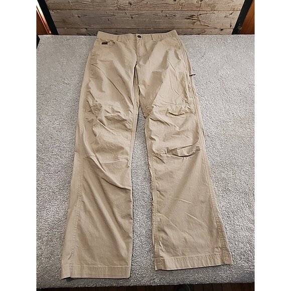 Ascend Nylon Hiking Chino Pants Mens 34X32 Beige Tan Stretch Comfort Zip Pocket - Picture 5 of 14